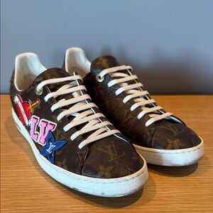 Louis Vuitton Brown and White Sneakers